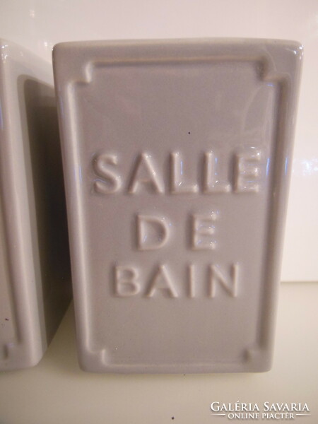 Bathroom set - new - 3 pcs - porcelain - soap dispenser - 19 x 8 x 7 cm cm - - German