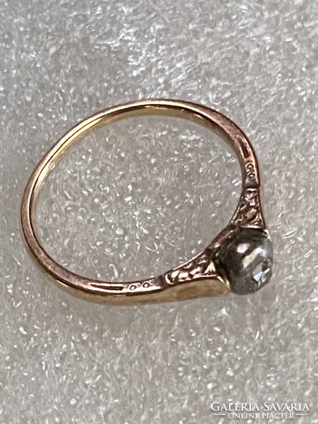 Antique diamond companion ring - size 52, 14k