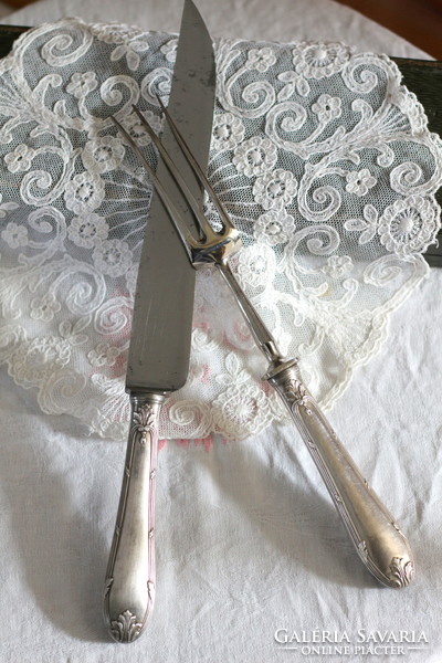 Metal theo blanc French serving set, marked, silver plated
