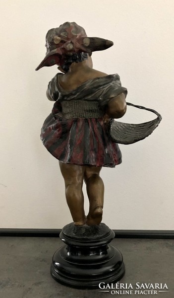 Antique, French, bronzed and painted statue! (About 100 years old)