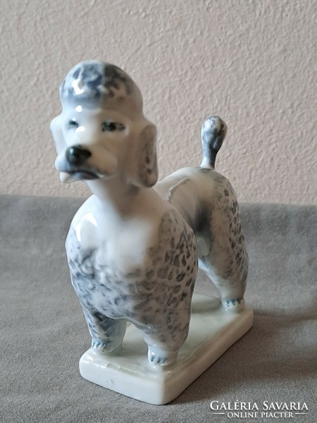 Almost free! Flawless Zsolnay poodle / poodle dog porcelain figure