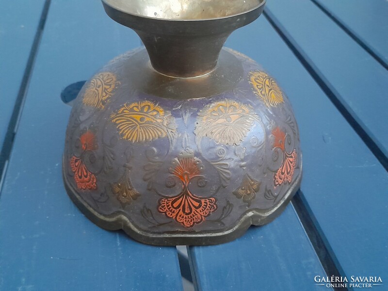 Beautiful fire enameled Russian copper offering
