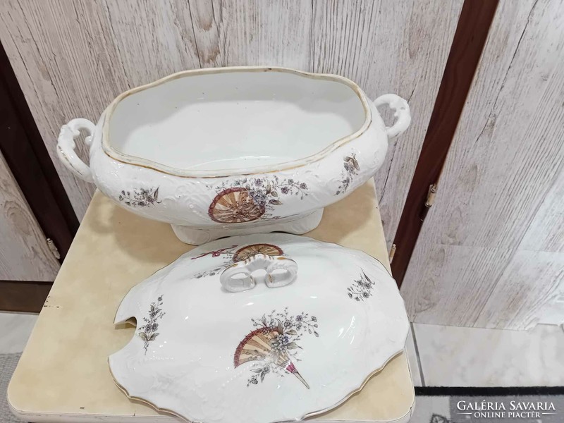 Antique pfeiffer und löwenstein pls puls schlackenwerth Czech porcelain soup bowl