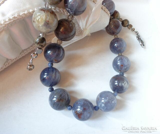 Iolite 16 mm mineral necklace rare !!!