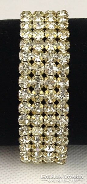 0V447 old polished glass jeweled bracelet