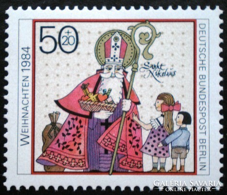 Bb729 / germany - berlin 1984 christmas stamp postal clear