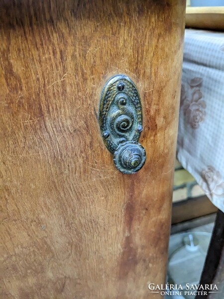 Old wooden bedside table