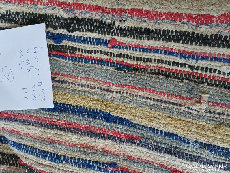 Old peasant rag woven carpet 2 pcs
