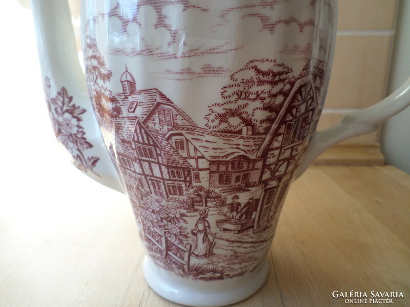 English pink porcelain teapot with spout