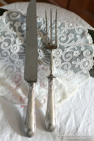 Metal theo blanc French serving set, marked, silver plated