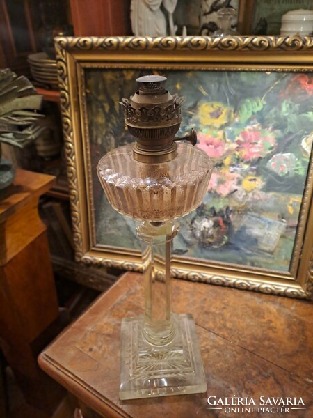 Original solid glass kerosene lamp