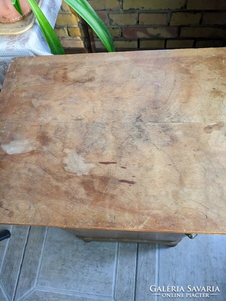 Old wooden bedside table