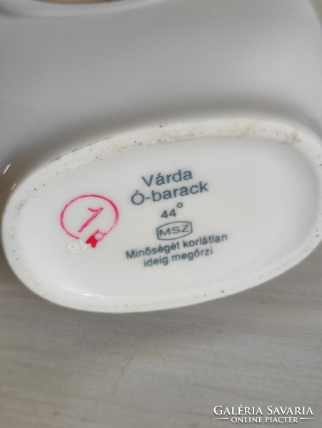 Várda Ó barack pálinkás kulacs. Hollóházi porcelán.