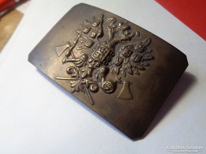 Russian Tsar i vh. Belt buckle, made of copper, 53 x 85 mm