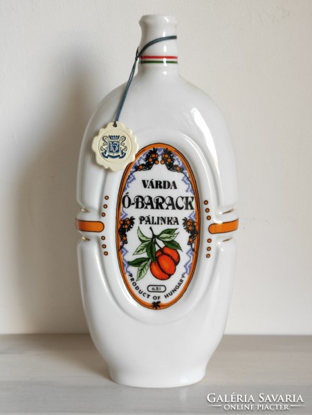 Várda oh peach brandy bottle. Hóllóháza porcelain.