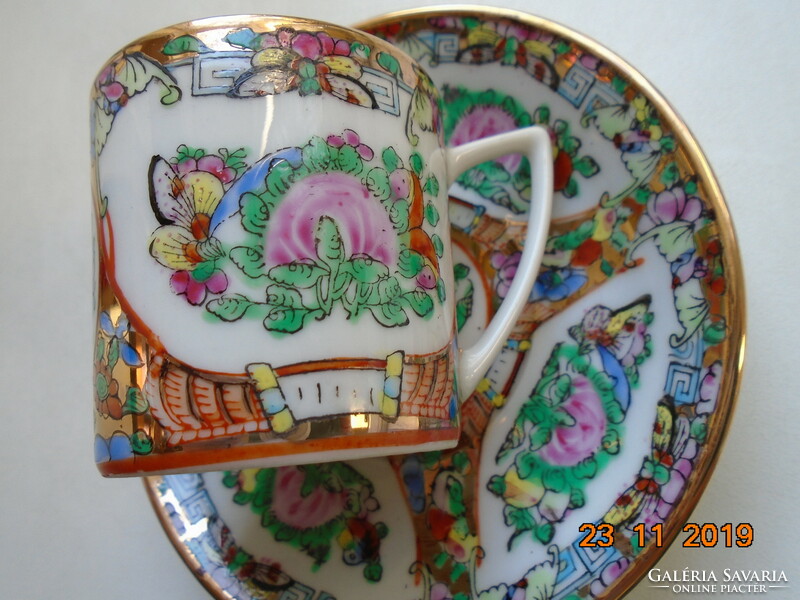 Jingdezhen famille rose gold enamel hand painted coffee cup with coaster