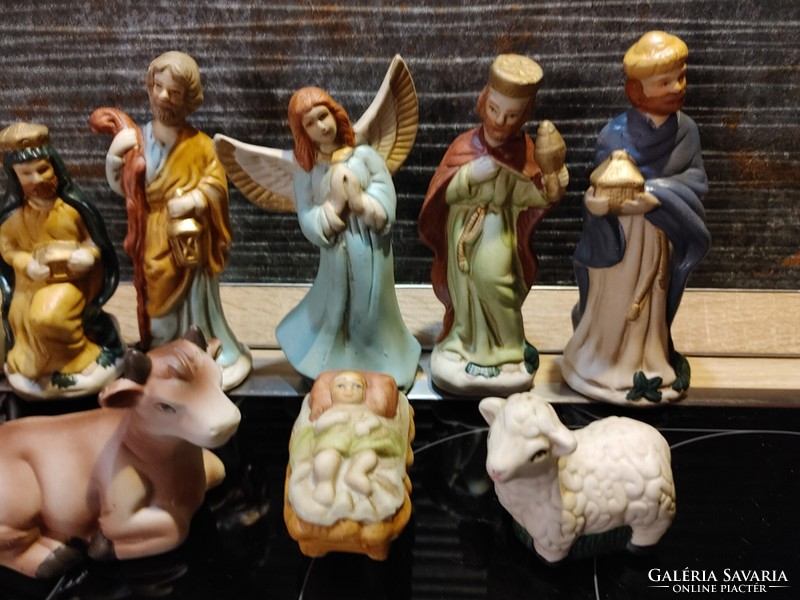 Vintage full nativity figures - bisque porcelain