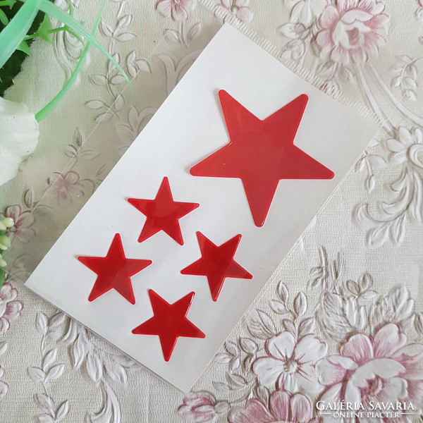 Self-adhesive, star-shaped reflective sticker