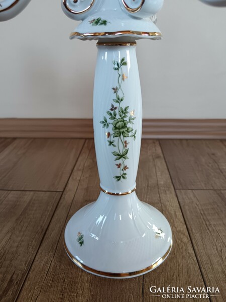 Porcelain candle holder with Erika pattern from Hollóháza