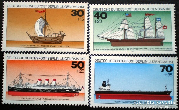 BB544-7 / Németország - Berlin 1977 Ifjúság : Hajók bélyegsor postatiszta