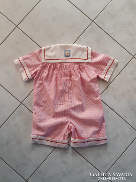 Matróz stílusú kislány ruha  86-os - rózsaszín - fehér