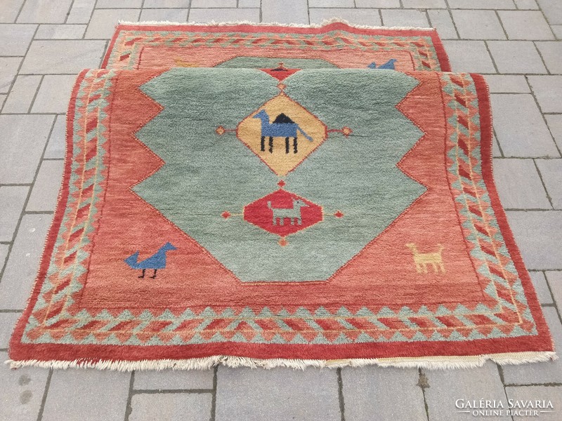 Hand-knotted nomadic gabbeh rug. Negotiable.