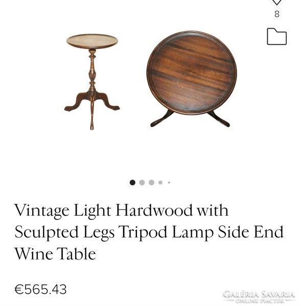Three-legged wooden folding table, negotiable, Art Nouveau