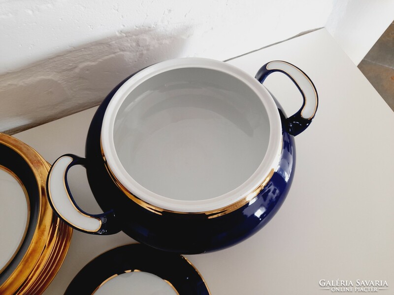 Hollóházi Saxon endre studio porcelain soup set
