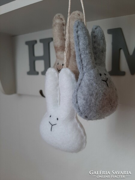 Easter felt bunnies (grey, brown, white)