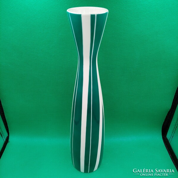 Ritka gyűjtői csíkos Unterweissbach porcelán váza
