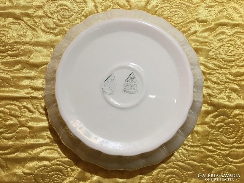 A beautiful white porcelain vintage folk bowl marked with a convex pattern in the koma bowl material
