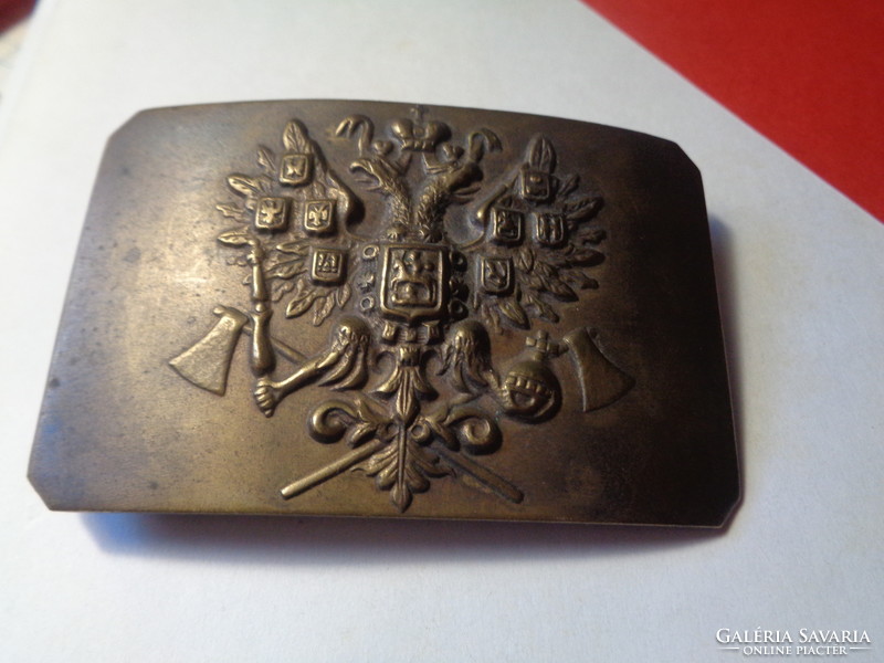 Russian Tsar i vh. Belt buckle, made of copper, 53 x 85 mm