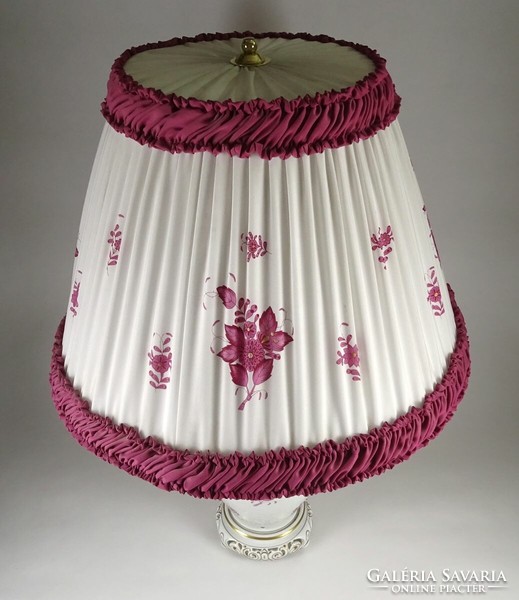 1P875 Lila Apponyi mintás nagyméretű Herendi porcelán lámpa asztali lámpa 73 cm