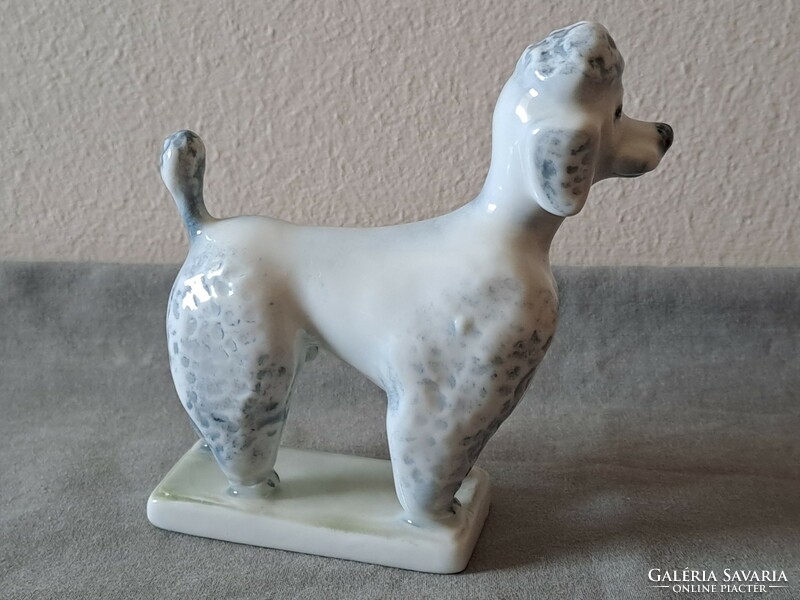 Almost free! Flawless Zsolnay poodle / poodle dog porcelain figure