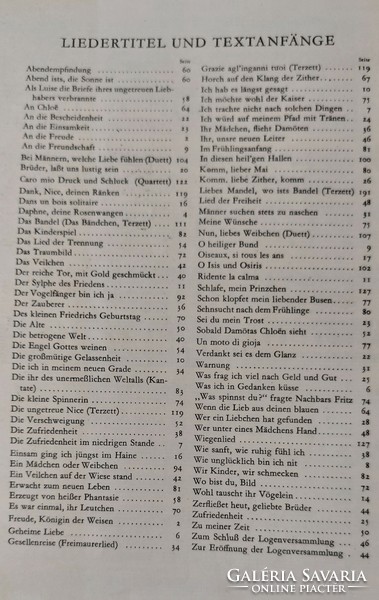 MOZART Lieder - Edition Peters - német nyelvű antikvár kotta 1955. 127 oldal