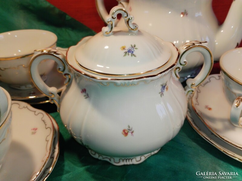 Zsolnay tea set...Gold feathered.