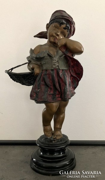 Antique, French, bronzed and painted statue! (About 100 years old)