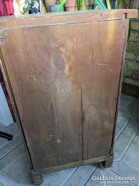 Old wooden bedside table