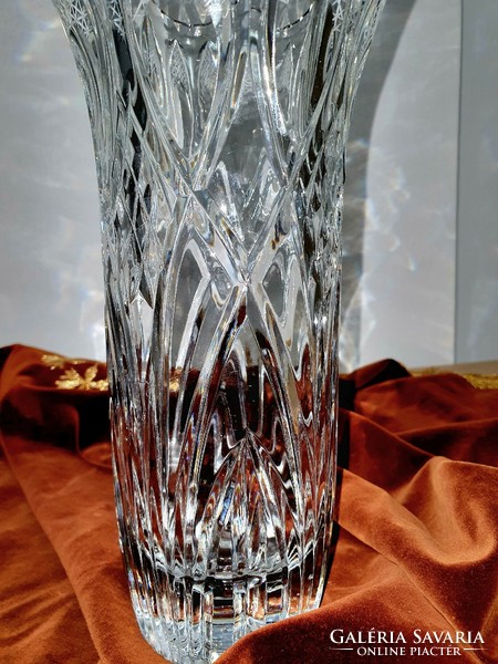 Large polished lead crystal vase.