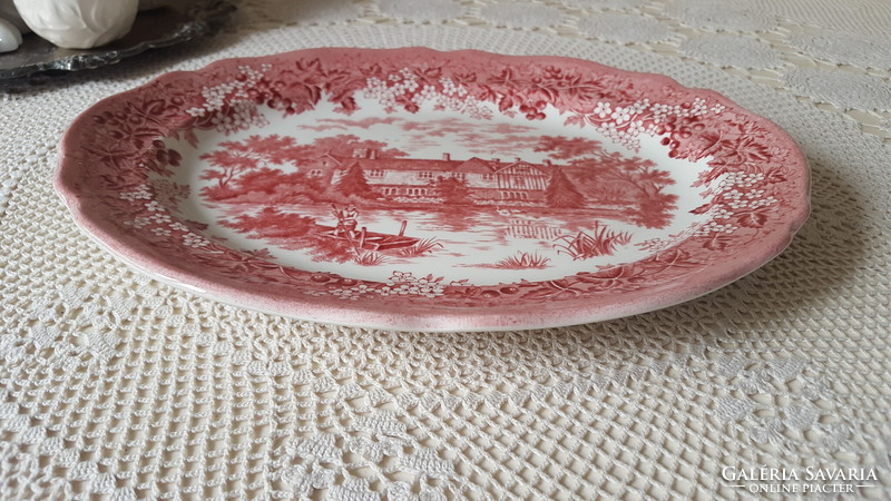 Beautiful, Merrie England English earthenware oval offering, serving bowl