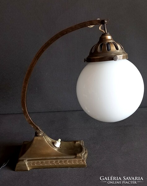 Antique copper Jugendstil handmade table lamp negotiable art deco design