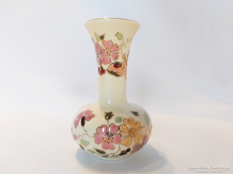 Butterfly vase with a narrow neck by Zsolnay (no.: 24/250.)