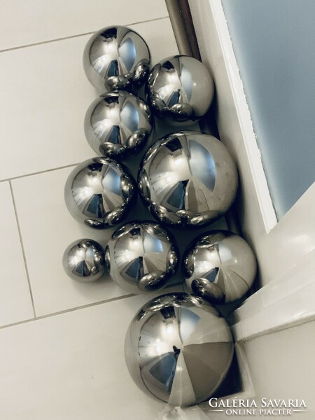 Stainless metal decor balls, 9 pieces in one