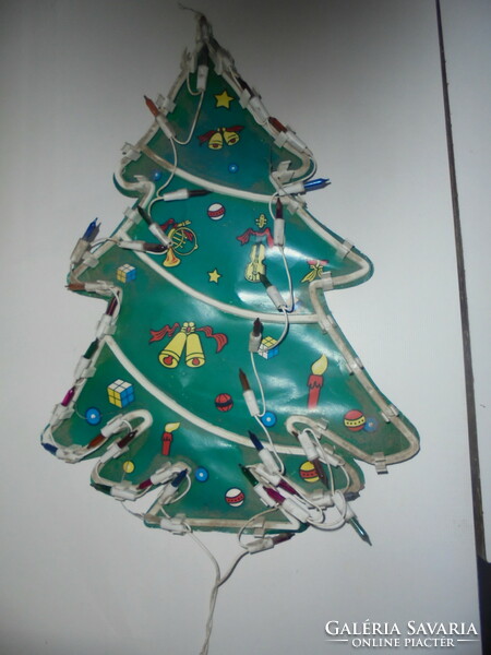 Retro illuminated Christmas window decoration - Christmas tree shape