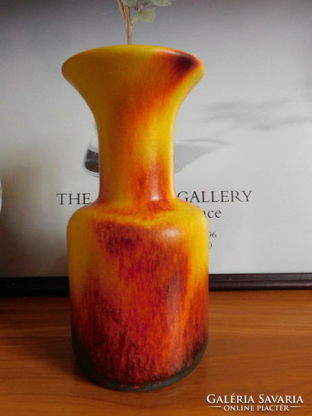 Jasba mid century ceramic vase with original label 22.5 Cm