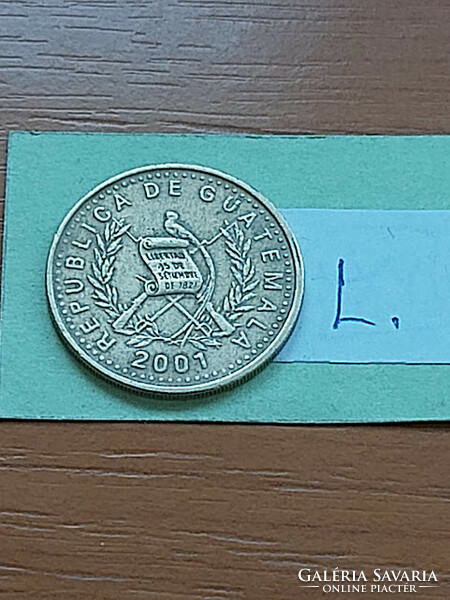 Guatemala 50 centavos 2001 nickel-brass, monja blanca flor nacional #l