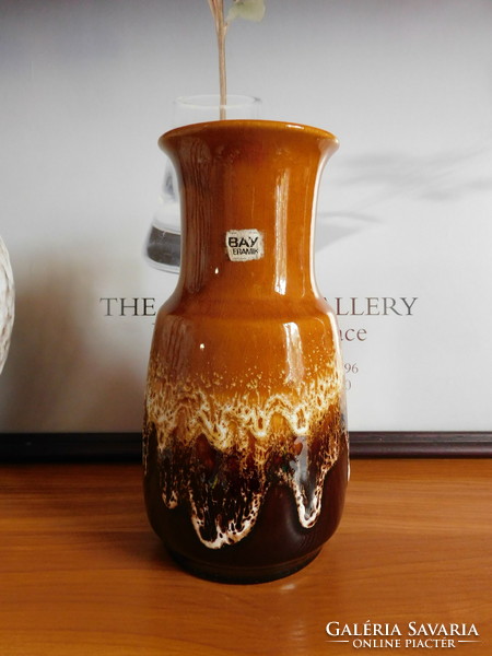 Bay Keramik mid century kerámia váza eredeti címkével 21 cm