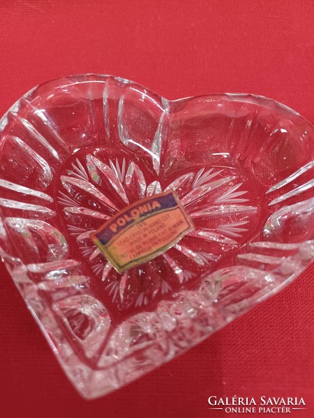 Polonia kristály bonbonier , szív alakú