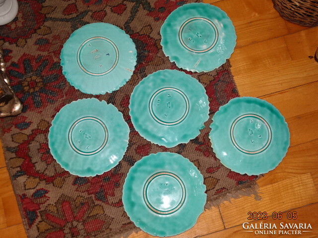 Set of 6 art nouveau schütz cilli majolica plates decorative plates set