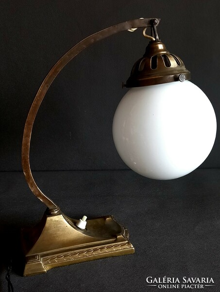 Antique copper Jugendstil handmade table lamp negotiable art deco design